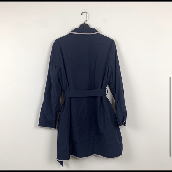Dennis by Dennis Basso navy water resistant trench jacket EUC size XS - Picture 2 of 4